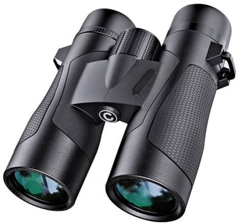 UPWONEC 10X42 Hochleistungsfernglas, Bak4-Prisma Und FMC-Objektiv, Zoom-Fernglas (102M Großes Sichtfeld) Schwarz, Rutschfestes Tragbares Fernglas