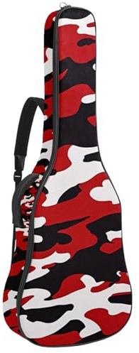 Gitarrentasche, Schutzhülle für 40/41/42 Zoll Akustikgitarre mit Zubehörfach, wasserdichte Gigbag, Rosa Schachbrettmuster, Mehrfarbig Nr. 04, 42.9x16.9x4.7 in, Gitarrentasche