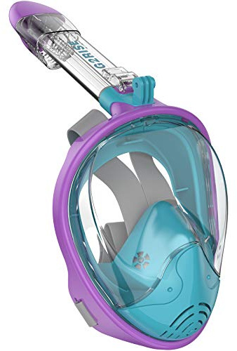G2RISE® Schnorchelmaske, Tauchmaske, Faltbare CO2-sichere Schnorchel Vollmaske mit Kameraposition für Kinder und Erwachsene