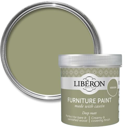 Libéron Furniture Paint - Casein-Based - Ultra Matt - High Coverage - Timeless Look - Verdigris Matt 500ml