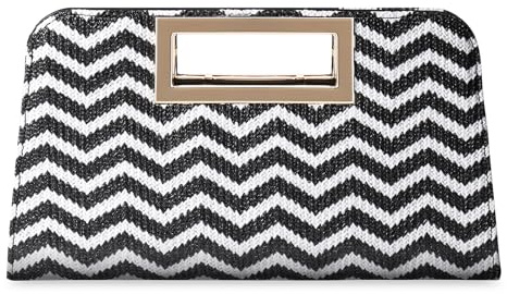VASCHY Pochettes et Clutches Femme, Élégant Sac a Main Femme Bandoulière à Poignée Découpée en Cuir PU avec Chaîne pour Mariage Soirée Parti