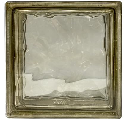 Bloque de vidrio Pavés Smart Ondulado Coloreado en la masa Bronce | Dimensión 190x190x80 mm | Euro/pza. 4,50 |Unidad de venta: una caja de 6 pzas.