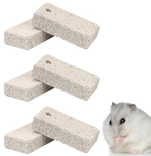 XURJUMI Hamster Molar Stone 6stk Mineral Zähne Schleifstein Kaninchen Calcium Kauspielzeug Kleintiere Zahnschleifer Für Chinchilla Ratten