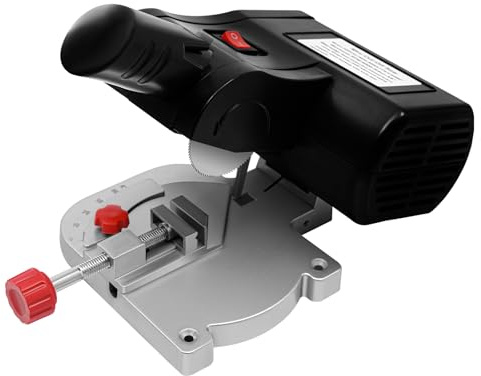 Scie radiale - Petite scie à onglet - 90 W - 6000 tr/min - Réglable de 0 à 45 ° - En métal - Avec outil de serrage - Pour métal, métal dur et bois