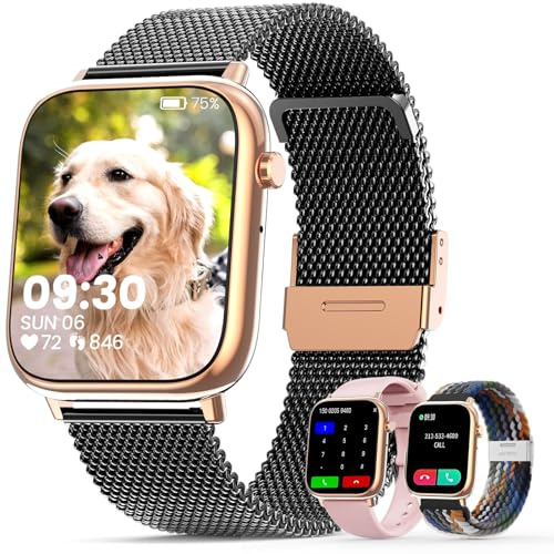 SLOKSFil Reloj Inteligente Mujer, 1.83 TFT Pantalla Táctil con Llamadas Bluetooth, 24h Pulsómetro /SpO2/Sueño, Modos Deportivos, IP68Impermeable, Android iOS Rosa Claro