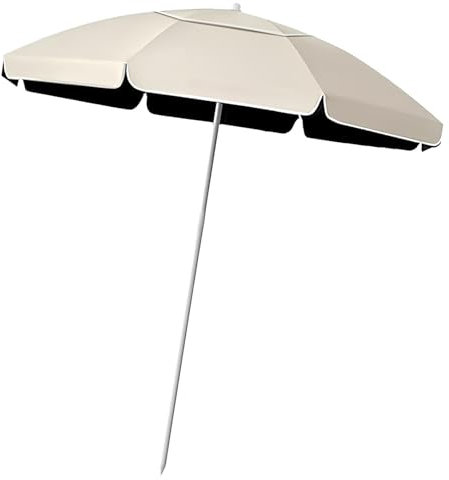 Ombrellone da Spiaggia 155cm Antivento Resistente, Ombrellone da Balcone Portatile, Ombrelloni da Giardino Anti UV 50, Parasole Viaggio Telescopico, Robusto e Compatto(White)