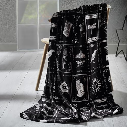Catherine Lansfield förtrollad häxa mysig fleece 130 x 170 cm filt överkast svart