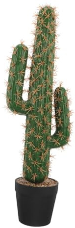 CVUTOVO Cactus Saguaro Artificial en Maceta de Plástico, Bonsái Decorativo | Planta de Imitación Aspecto Realista, Apta para Oficina y Jardín, Belleza Año