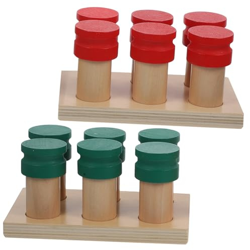 Boîte Sensorielle Olfactive en Bois Montessori 1 Set pour Garçon et Filles
