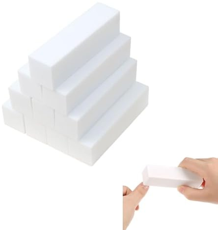 Dreamil 10 unidades de lima de uñas blancas, bloque de lijado, bloque de pulido para uñas, adecuado para salones de uñas, manualidades para decoración de uñas en casa, lijado de uñas.