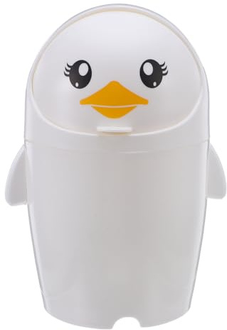 DIYEAH Mini Papelera De Escritorio Con Tapa En Forma De Pingüino De 8.26X5.90X4.72In Contenedor Pequeño Para Oficina Baño Y Dormitorio Decoración Divertida Y Compacta