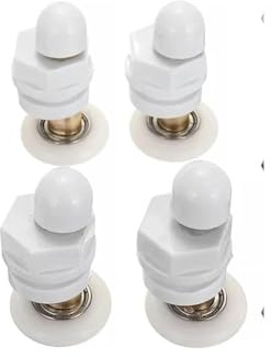 Puleggie di fissaggio per porte doccia, Rulli di ricambio for porte scorrevoli for doccia, confezione da 4, bianchi, diverse misure(27mm)