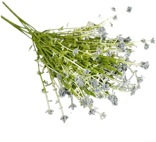 Artificial Lavender Bouquet, 5 Forks, Realistic Fake Flowers for Wedding Decor, Long-lasting Plastic Design, Elegant Home and Outdoor Display(Blue)