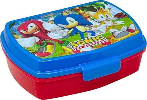 Bröddosa för barn pojkar (3-8 år) för Sonic- – lunchlåda 17x14 cm, BPA-fri mellanmålslåda för förskola & skola – bröddosa med klicklås