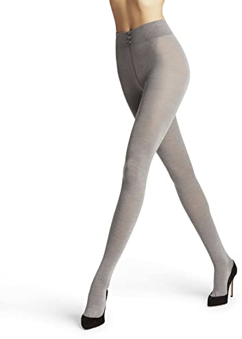 FALKE Softmerino W Ti lana cotone spessi tinta unita 1 pezzo, Collant Donna, Grigio Light Grey Melange 3830, 40-42