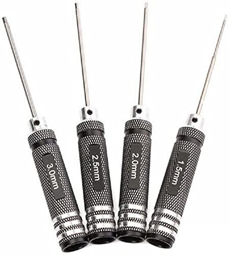 DMZK Juego de Destornilladores, 4 Destornilladores hexagonales, 1,5 mm, 2,5 mm, 3,0 mm