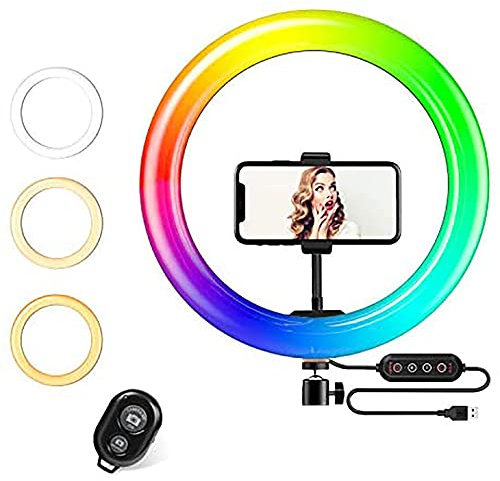 Wehouseware® Aro de Luz Trípode LED Anillo de Luz para Trípode de 35 cm de diámetro para Tableta/Móvil con Control Remoto Aro de Luz para Movil
