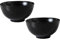 Lot de 2 bols à riz japonais - Bols à céréales - Bols à porridge - 2 × 300 ml - Capacité : 283,5 g - Parfait pour le riz - Céréales et soupes - Petit bol en céramique - Noir