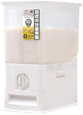 HdjjLtor Japanese Rice Container Drawers Type,10Kg Multifunction Dispensing Circular Cylinder Household Rice Box Dry Food Dispenser Grain Container Food Storage,White