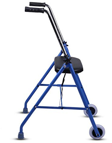 Klappbarer Gehwagen mit 4-Zoll-Rädern, platzsparender Gehrahmen, leicht, zusammenklappbar und höhenverstellbar, Reise-Rollwagen für Senioren und Erwachsene