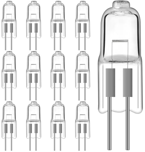 CNMTCCO G4 12V 20W Lampadine alogene, confezione da 12, lampadine a 2 pin, bianco caldo 2700K, dimmerabili, senza sfarfallio