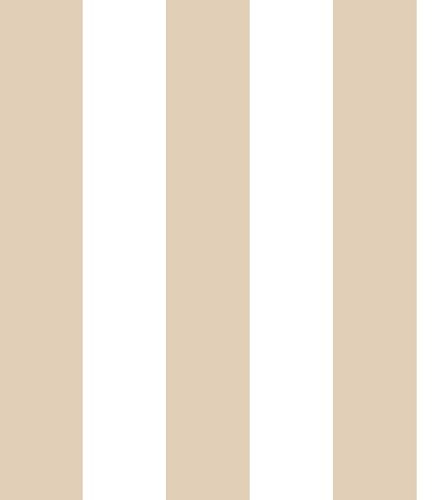 STICKEEP Neutral Striped Peel and Stick Wallpaper Self Adhesive Brown and White Wallpaper Removable Thick Striped Contact Paper for Walls Living Room Bedroom Home Decor Vinyl Roll 17.5 x 120