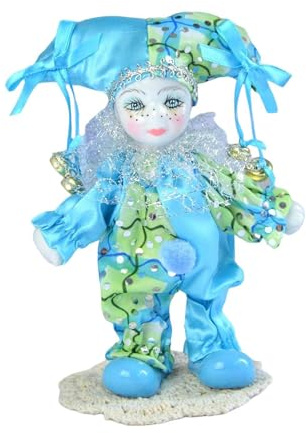 rongweiwang Poupée Clown en Porcelaine « Amour Romantique », Finitions soignées, Cadeau pour Enfants et Objet de Collection décoratif. Articulations Flexibles. Poupée Debout, Peinte à la Main.