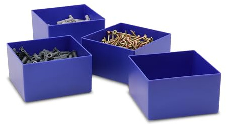 Kunststoff-Einsatzkasten/Lagerbehälter, blau 108x108x63 mm (LxBxH), 1 Packung = 25 Stück