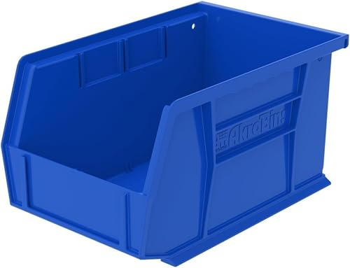 Akro-Mils 30237 AkroBins Plastic Storage Bins, Space-Saving Stackable Bins for Garage, Pantry, Craft Organization, 23,5 cm x 15,2 cm x 12,7 cm, Blue, 12-Pack