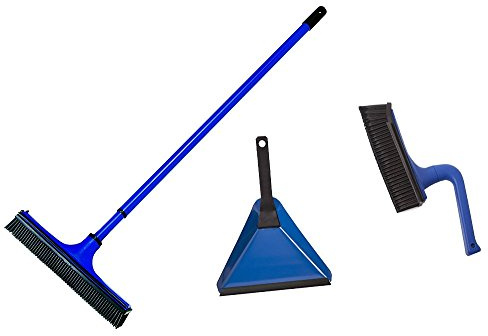 V7 Set Universalbesen Besen, Handfeger & Kehrblech blau