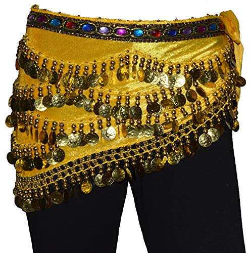 Tanzbekleidung & Accessories Bauchtanz Münzgürtel Samt Hüfttuch Belly Dance Bauchtanzgürtel Karneval Münzen