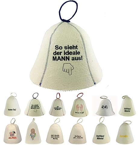 GMMH Saunahut Saunamütze aus Wollfilz (20-019) - Filz Saunakappe für Damen und Herren, Filzkappe Mütze Filzhut Hut Kappe für Sauna