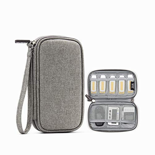 Hosoncovy Double Layer USB Flash Drive Case USB Stick Drive Carrying Case USB Thumb Drive Case USB Memory Stick Case Electronic Accessories Organizer Case (Grey)