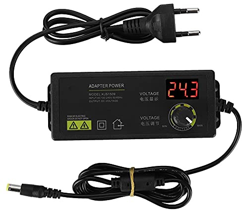 Einstellbares 3-36V 60W Netzteil, LED AC DC Adapter, universell und störunanfällig, schwarz, 1,7A, ideal für LCD-Monitore, LED-Lichtleisten, Motoren, Router, Game-Player, Kameras