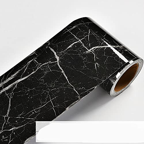 Bordure de papier peint Noir et blanc Décoration murale amovible Frise Murale Autocollant Papier Peint Autocollant imperméable en PVC Plinthe Autocollant 12X500CM