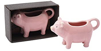 CGB Giftware | Mini Pig Milk Jug | Breakfast Afternoon Tea Creamer| Holds 40ml | Kitchen Accessory | Pink | Gift Boxed | Loft Range | GB05935