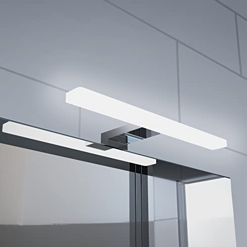 YIQAN Lampada da Specchio Bagno 30 cm 8W 640LM 230V bianco caldo 3000K, Lampada da Bagno,IP44 Classe II,Morsetto su Specchio/Armadio/Illuminazione a Parete 300mm¡