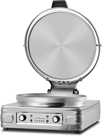 MNSSRN Macchina per Pancake Commerciale, Padella Antiaderente per Pancake, Piastra riscaldante Grande, stendipasta Elettrico per Pancake con Padella Antiaderente, Grande 38 cm,5.0cm