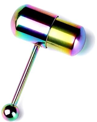 Coocnh Vibrating Tongue Ring Mixed Colors Prickly Straight Barbells Body Piercing Jewelry Tongue Bar Stud for Women Men Tongue Piercing Bar