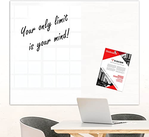 Design Glasmagnettafel MIO - stylisches Glasboard für Zuhause und im Büro - Glastafel beschreibbar und magnetisch - 90x120 cm Weiß