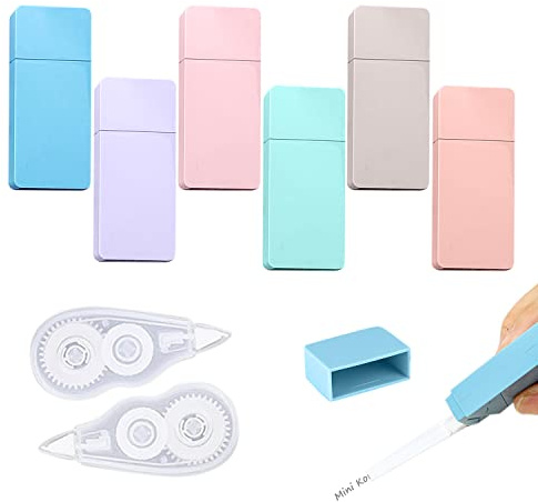 6 Morandi-Farben + 2 transparente Korrekturbänder Mini niedliche mehrfarbige Korrekturbänder Schulmaterial für Schüler Kinder geeignet für Schulen Büros (6 Farben)