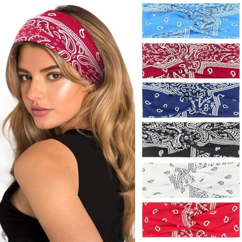 Propog Hårband, dam, pannband damer sommar, tunna, halkfria, breda hårband, elastisk bandana, mjuk huvudduk, pannband, hårsmycke för yoga, sport, löpning, träning