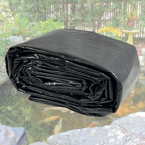 25X30FT Reinforced Large PE Pond Liner, KOI Pond Liners for Outdoor Ponds, Enhanced 5-Layer Structure Pond Liner for Fish, Duck, Garden Raised Bed and Waterscape Pond(0.82oz/sq ft Thickness)