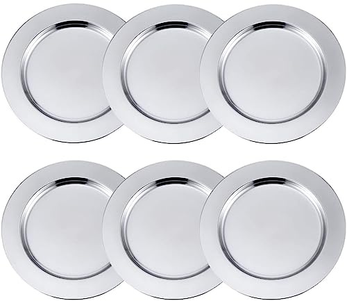 Solycarpa Pack 6 Salvamanteles Inoxidables 30 cm Ø | Mantel Individual para mesa | Bajoplato Ideal para Eventos, Bodas y Hogar | Fácil Limpieza