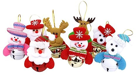 TOPPERFUN 12stücke Hängepuppe Für Weihnachtsbaum Mit Glocke Weihnachtsdeko-Ornament Zum Aufhängen Für Weihnachtsbaum Schreibtisch Schlafzimmer Küche Wohnzimmer