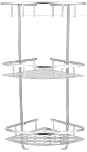 Estante para Esquinas de Ducha, Estante Ducha Rinconera Acero Inoxidable, Estante de Ducha de Esquina para Montaje en Pared de 3 Niveles, para Hogar, Baño, Inodoro, Cocina(Instalación de Perforación)