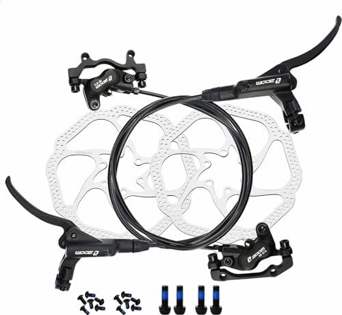 FAMEX RIDE HB-876 4 Piston Hydraulic Disc Brake Front & Rear 700mm & 1650mm Set 4 Piston for Mountain Bike MTB BMX (Black)