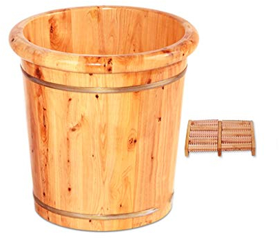 SilteD Eimer für Fußbad, Sauna-Zubehör, Sauna-Eimer, Wassereimer, handgefertigte Fußbadewannen aus Holz, Fußentspannungsfass (Farbe: B) Present