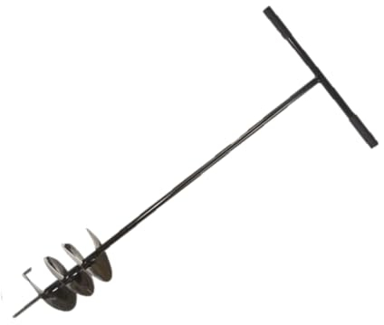 F & R Erdbohrer aus Stahl, Handerdbohrer zum Setzen von Erdlöchern, Handgriffe mit Gummi, Handbohrer für Erdarbeiten im Garten, Bau & Landschaftsbau, Lochspaten, Pfahlbohrer, Gartenbohrer, Ø 110 mm