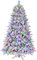 Asinse 6ft Pre-Lit Christmas Tree, White Snow Flocked Premium Artificial Spruce with 350 Multicolor LED Lights, PE+PVC+Pine Needles, Pine Cones, Hinged Branches, Metal Stand (6ft/180cm)